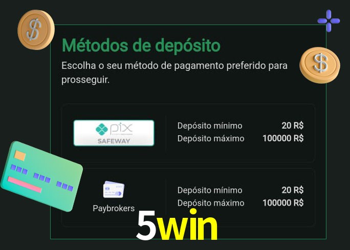 O cassino 5win oferece uma grande variedade de métodos de pagamento